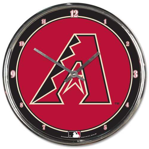 Arizona Diamondbacks Clock Round Wall Style Chrome