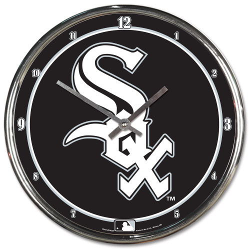 Chicago White Sox Round Chrome Wall Clock