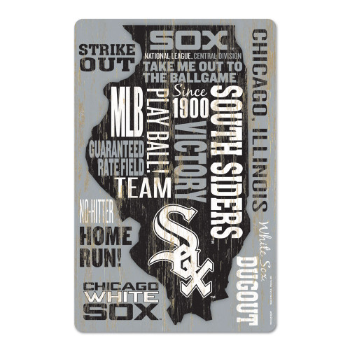 Chicago White Sox Sign 11x17 Wood Established Design