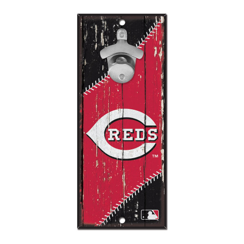 Cincinnati Reds Sign Wood 5x11 Bottle Opener