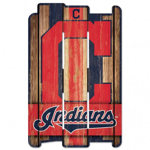 Cleveland Indians Sign 11x17 Wood Fence Style