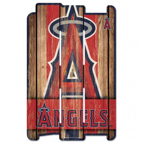 Los Angeles Angels Sign 11x17 Wood Fence Style
