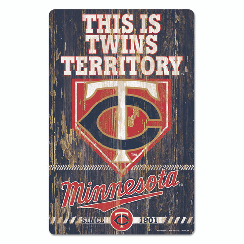 Minnesota Twins Sign 11x17 Wood Slogan Design