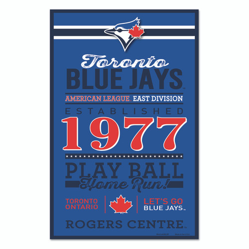 Toronto Blue Jays Sign 11x17 Wood Established Design