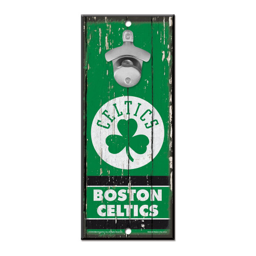 Boston Celtics Sign Wood 5x11 Bottle Opener