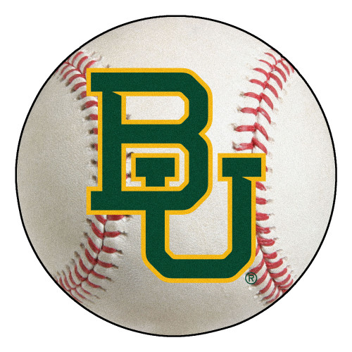 Baylor University - Baylor Bears Baseball Mat Interlocking BU Primary Logo White
