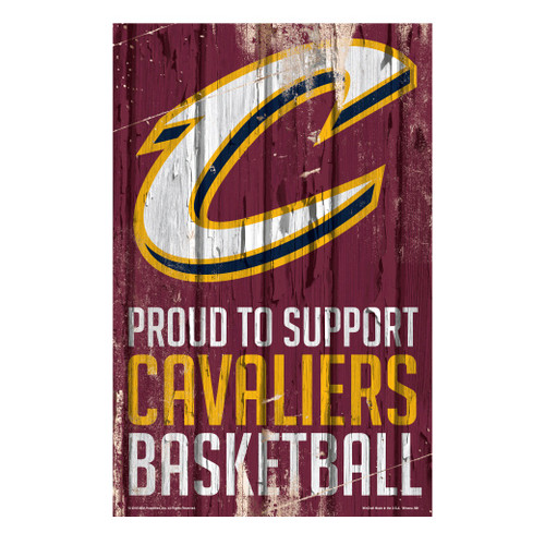 Cleveland Cavaliers Sign 11x17 Wood Proud to Support Design
