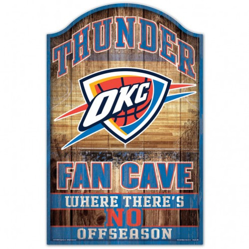 Oklahoma City Thunder Sign 11x17 Wood Fan Cave Design