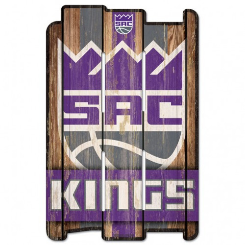 Sacramento Kings Sign 11x17 Wood Fence Style