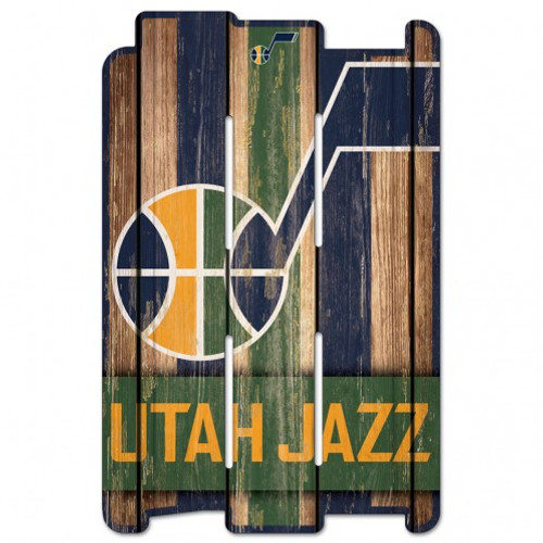 Utah Jazz Sign 11x17 Wood Fence Style