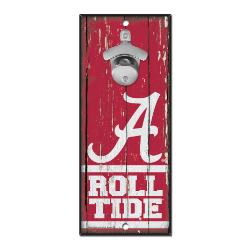 Alabama Crimson Tide Sign Wood 5x11 Bottle Opener