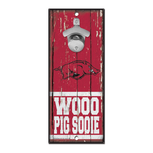 Arkansas Razorbacks Sign Wood 5x11 Bottle Opener