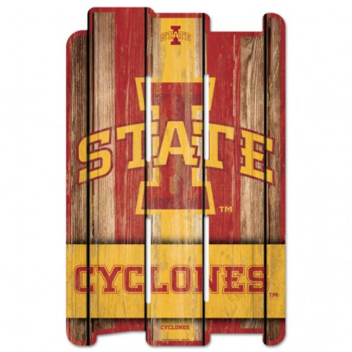 Iowa State Cyclones Sign 11x17 Wood Fence Style