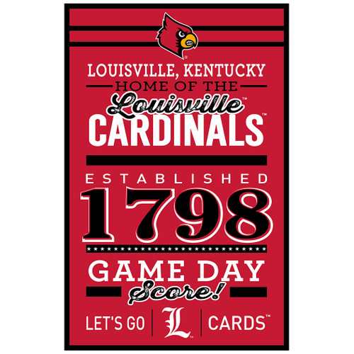 Louisville Cardinals Sign 11x17 Wood Established Design