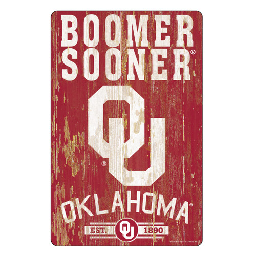 Oklahoma Sooners Sign 11x17 Wood Slogan Design