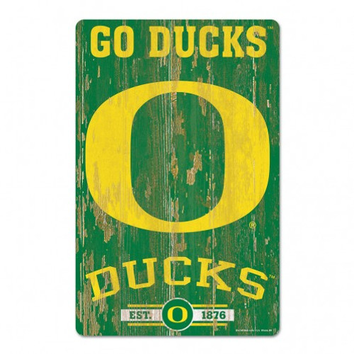 Oregon Ducks Sign 11x17 Wood Slogan Design