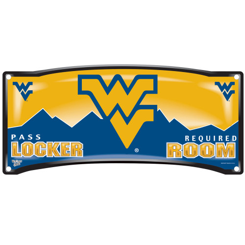 West Virginia Mountaineers Sign 8x19 Plastic Locker Room Style