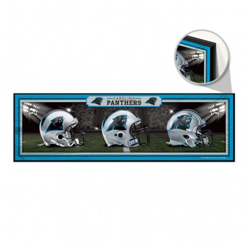 Carolina Panthers Sign 9x30 Wood Helmets Design