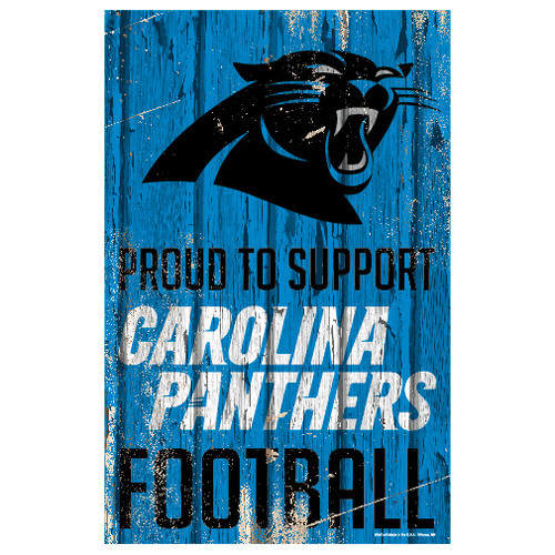 Carolina Panthers Sign 11x17 Wood Proud to Support Design