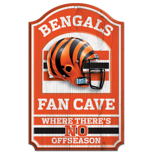 Cincinnati Bengals Wood Sign - 11"x17" Fan Cave Design