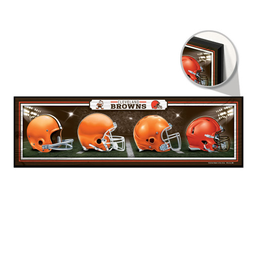 Cleveland Browns Sign 9x30 Wood Helmets Design