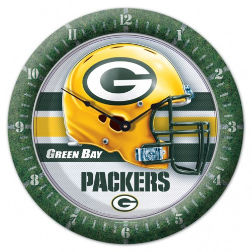 Green Bay Packers Clock Round Wall Style Gametime Design