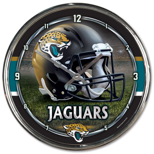 Jacksonville Jaguars Clock Round Wall Style Chrome