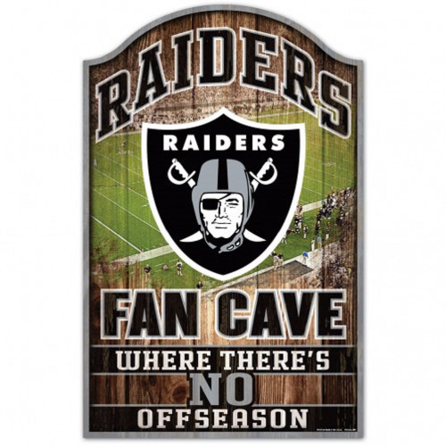 Las Vegas Raiders Wood Sign - 11"x17" Fan Cave Design