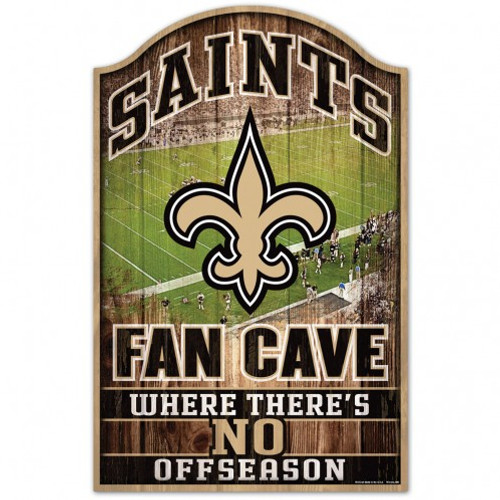 New Orleans Saints Sign 11x17 Wood Fan Cave Design