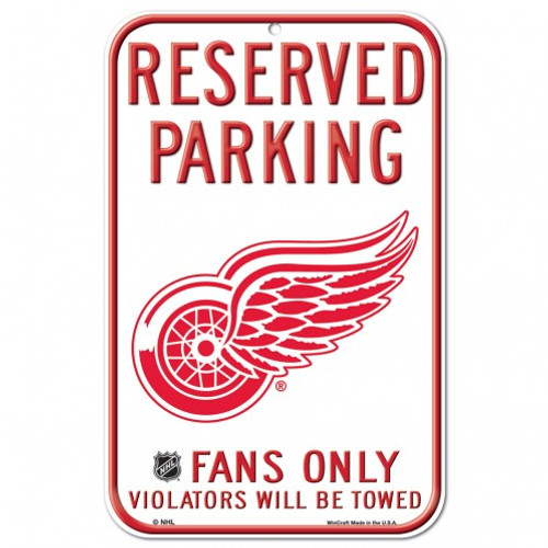 Detroit Red Wings Sign 11x17 Plastic Reserved Parking Style