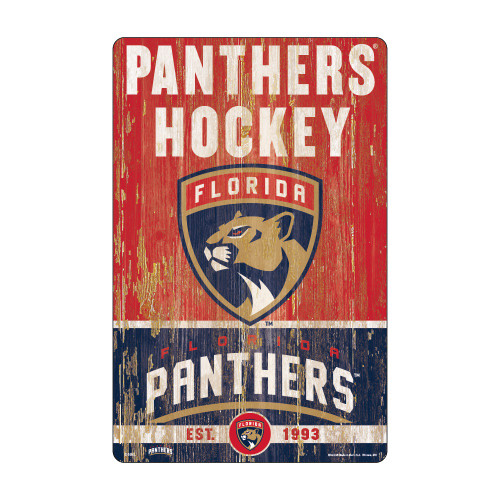 Florida Panthers Sign 11x17 Wood Slogan Design