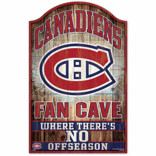 Montreal Canadiens Sign 11x17 Wood Fan Cave Design