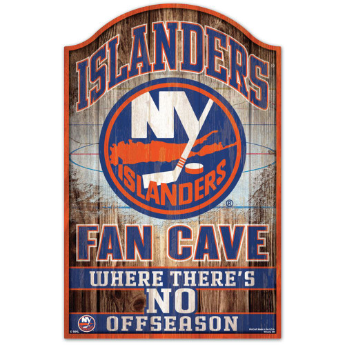 New York Islanders Sign 11x17 Wood Fan Cave Design