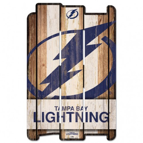 Tampa Bay Lightning Sign 11x17 Wood Fence Style
