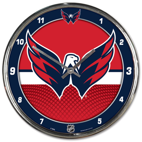 Washington Capitals Clock Round Wall Style Chrome