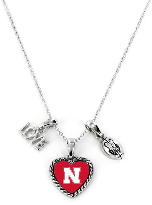 Nebraska Cornhuskers Necklace Charmed Sport Love Football