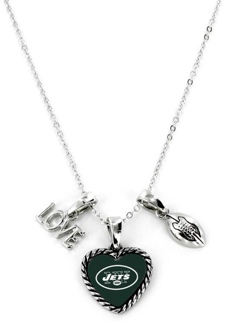 New York Jets Necklace Charmed Sport Love Football