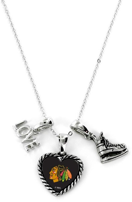 Chicago Blackhawks Necklace Charmed Sport Love Skate