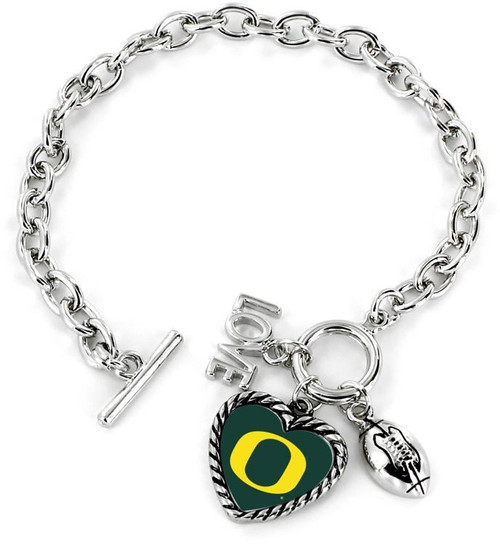 Oregon Ducks Bracelet Charmed Sport Love Football