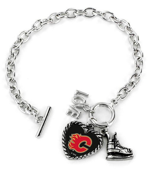 Calgary Flames Bracelet Charmed Sport Love Skate