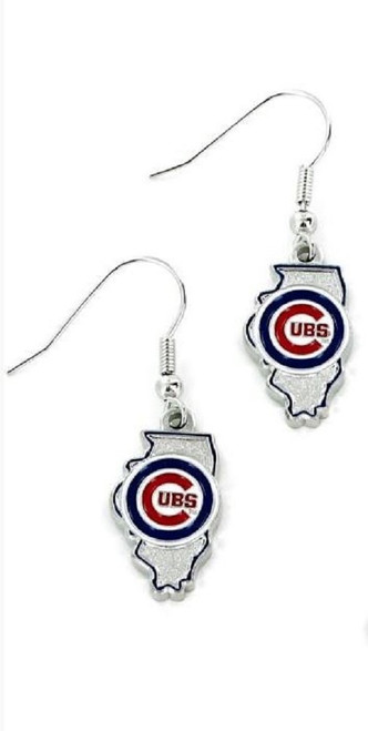 Chicago Cubs Earrings State Design