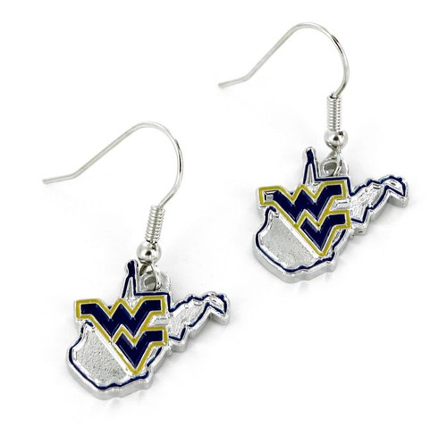 West Virginia Mountaineers Earrings State Design