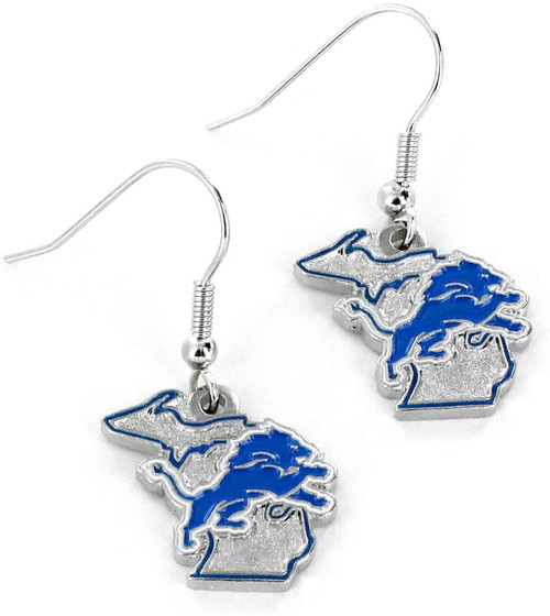 Detroit Lions Earrings State Design