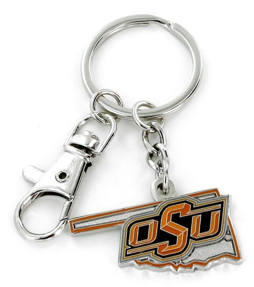 Oklahoma State Cowboys Keychain State Design