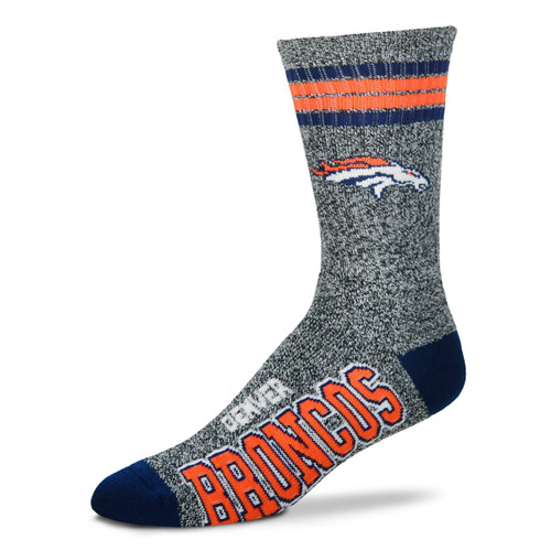 Denver Broncos Marbled 4 Stripe Deuce Socks Pair