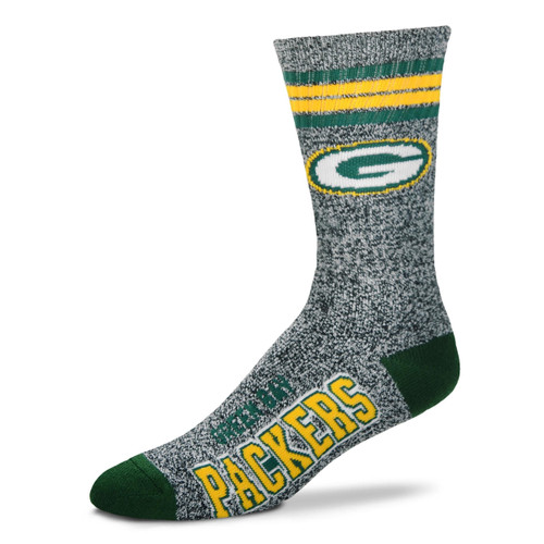 Green Bay Packers Marbled 4 Stripe Deuce Socks Pair