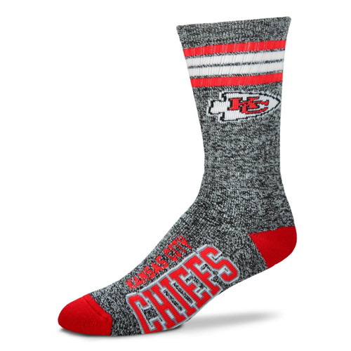 Kansas City Chiefs Marbled 4 Stripe Deuce Socks Pair