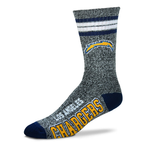 Los Angeles Chargers Marbled 4 Stripe Deuce Socks Pair