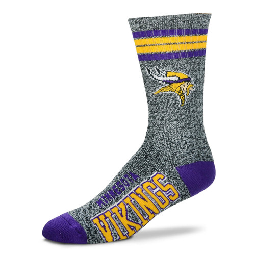 Minnesota Vikings Marbled 4 Stripe Deuce Socks Pair