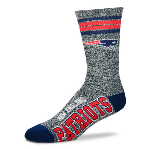 New England Patriots Marbled 4 Stripe Deuce Socks Pair